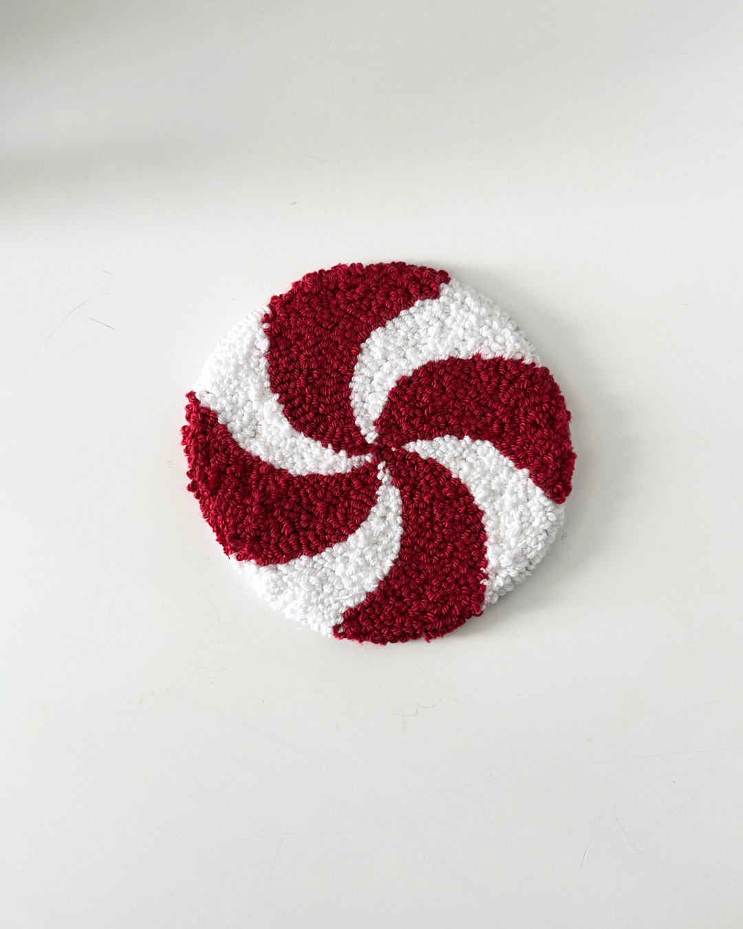 Peppermint Punch Needle Coaster