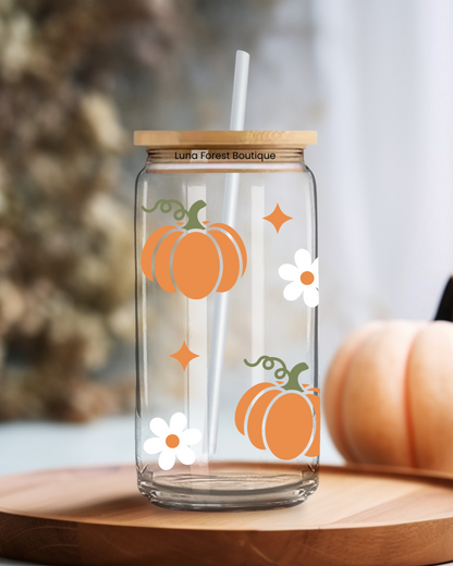 Pumpkin Patch Glass Cup 20 oz