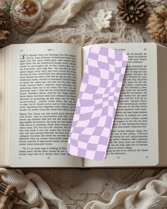 Purple Checkered Bookmark