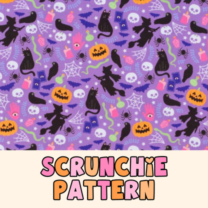 Purple Halloween Scrunchie