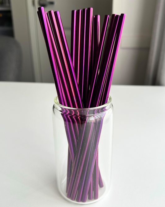 Purple Stainless Steel Straw