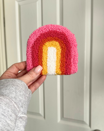 Rainbow Punch Needle Coaster