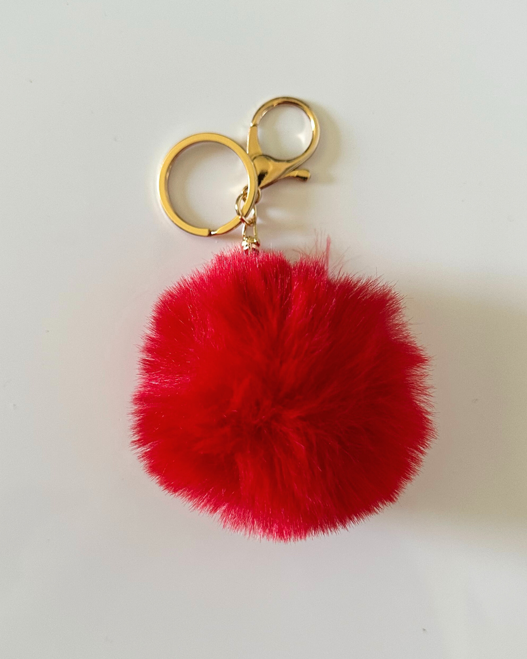 Red Pom Pom Keychain