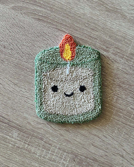 Candle Punch Needle Coaster