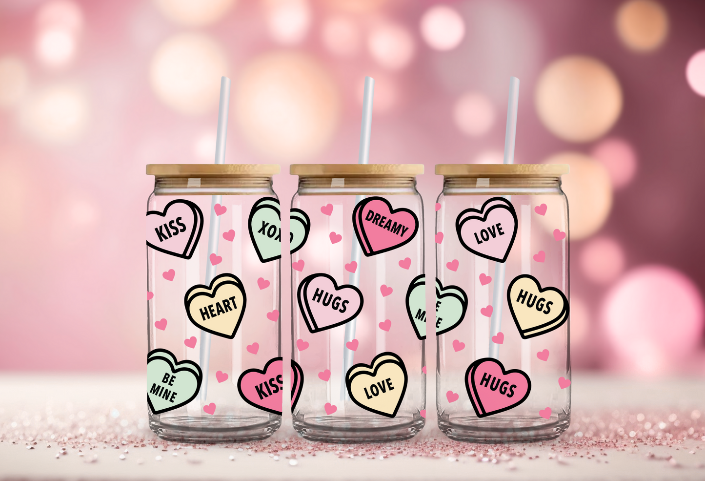 Sweethearts Glass Cup 20 oz