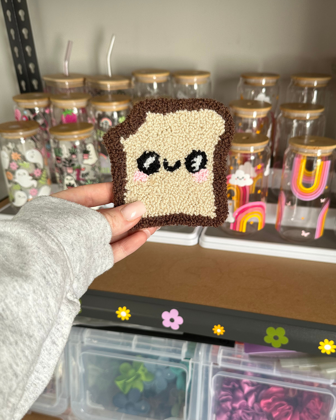 Toast Punch Needle Coaster