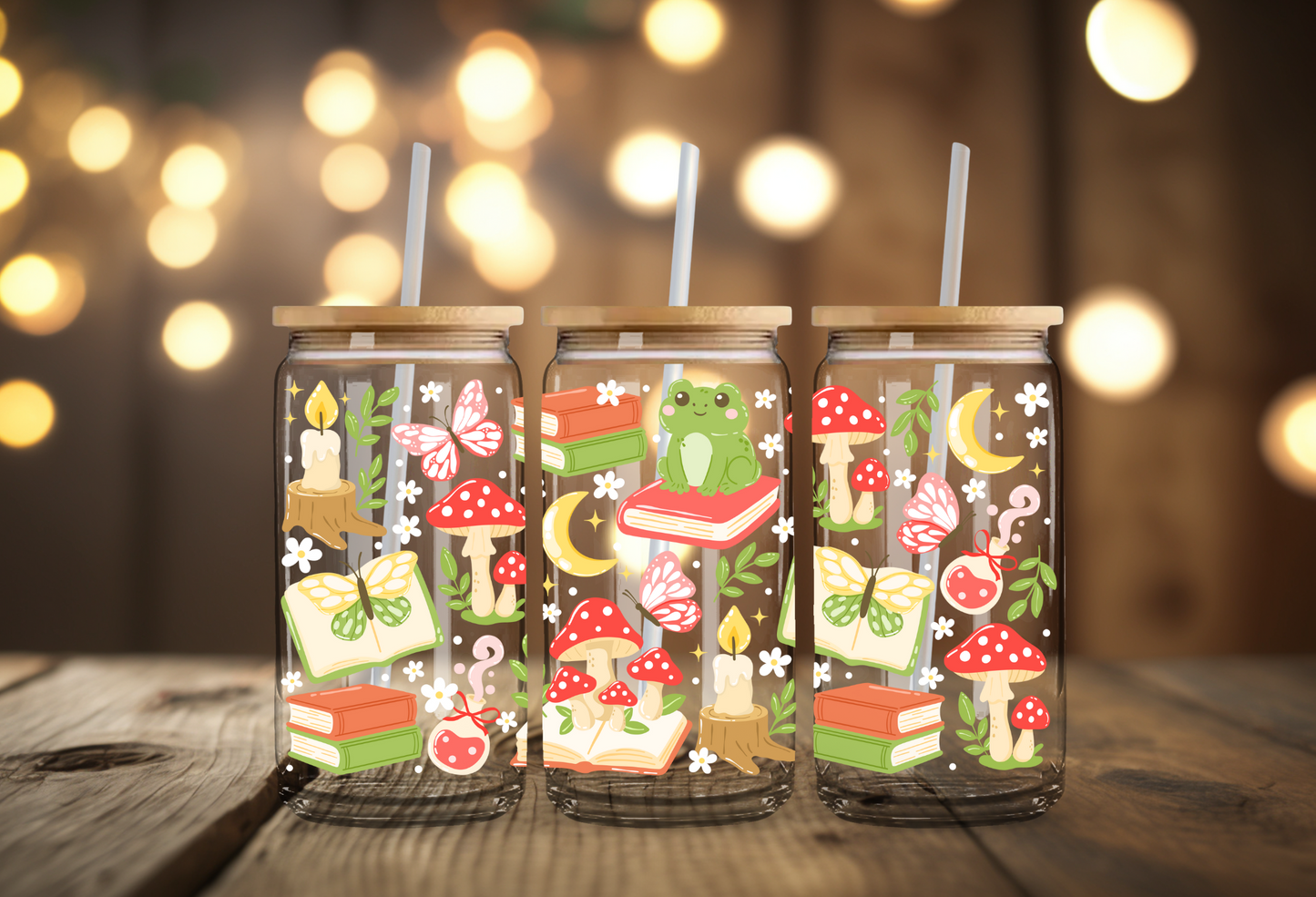 Whimsical Forest Glass Cup