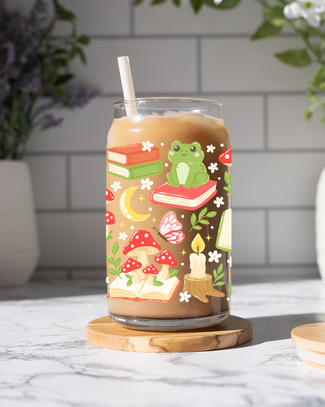 Whimsical Forest Glass Cup