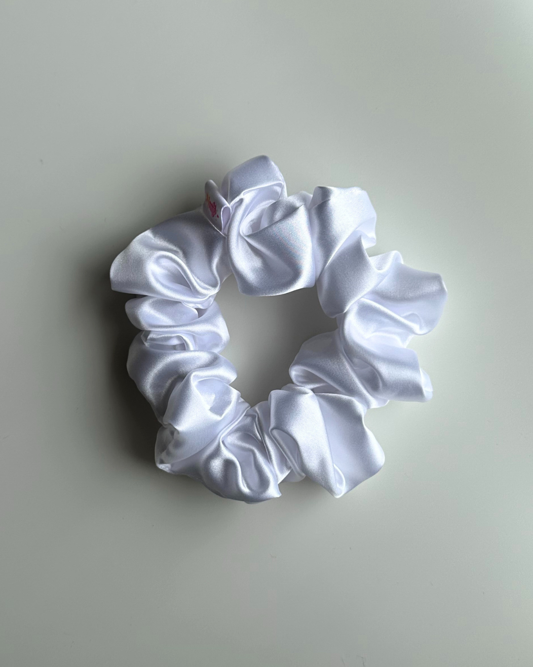 Luxe Satin Scrunchie - White Marshmallow