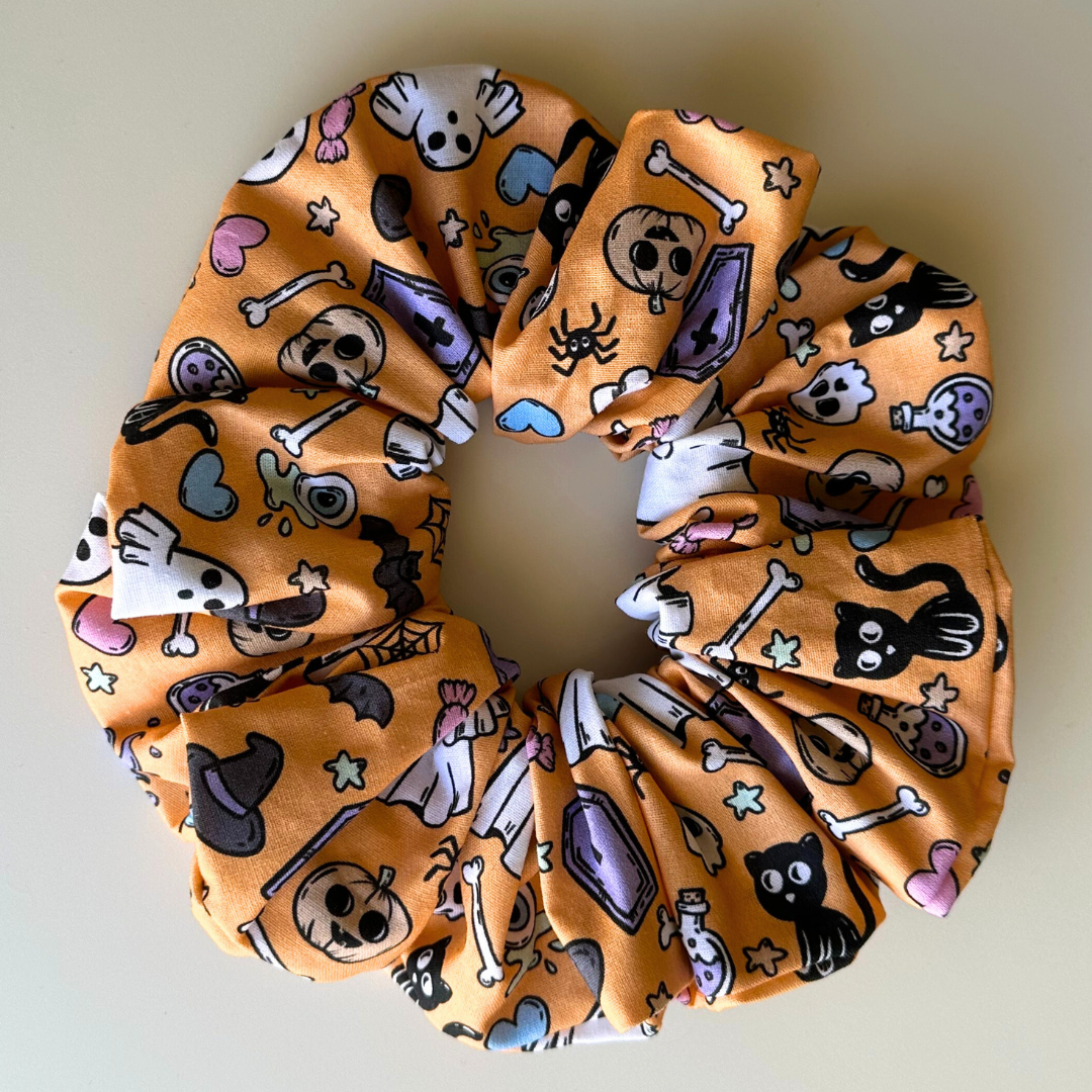 XXL Orange Halloween Scrunchie