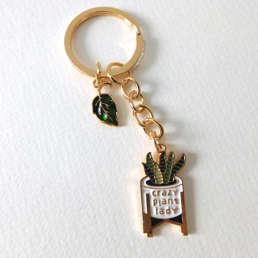 Crazy Plant Lady Keychain