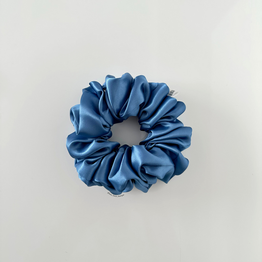 Satin Scrunchie - Denim Blue