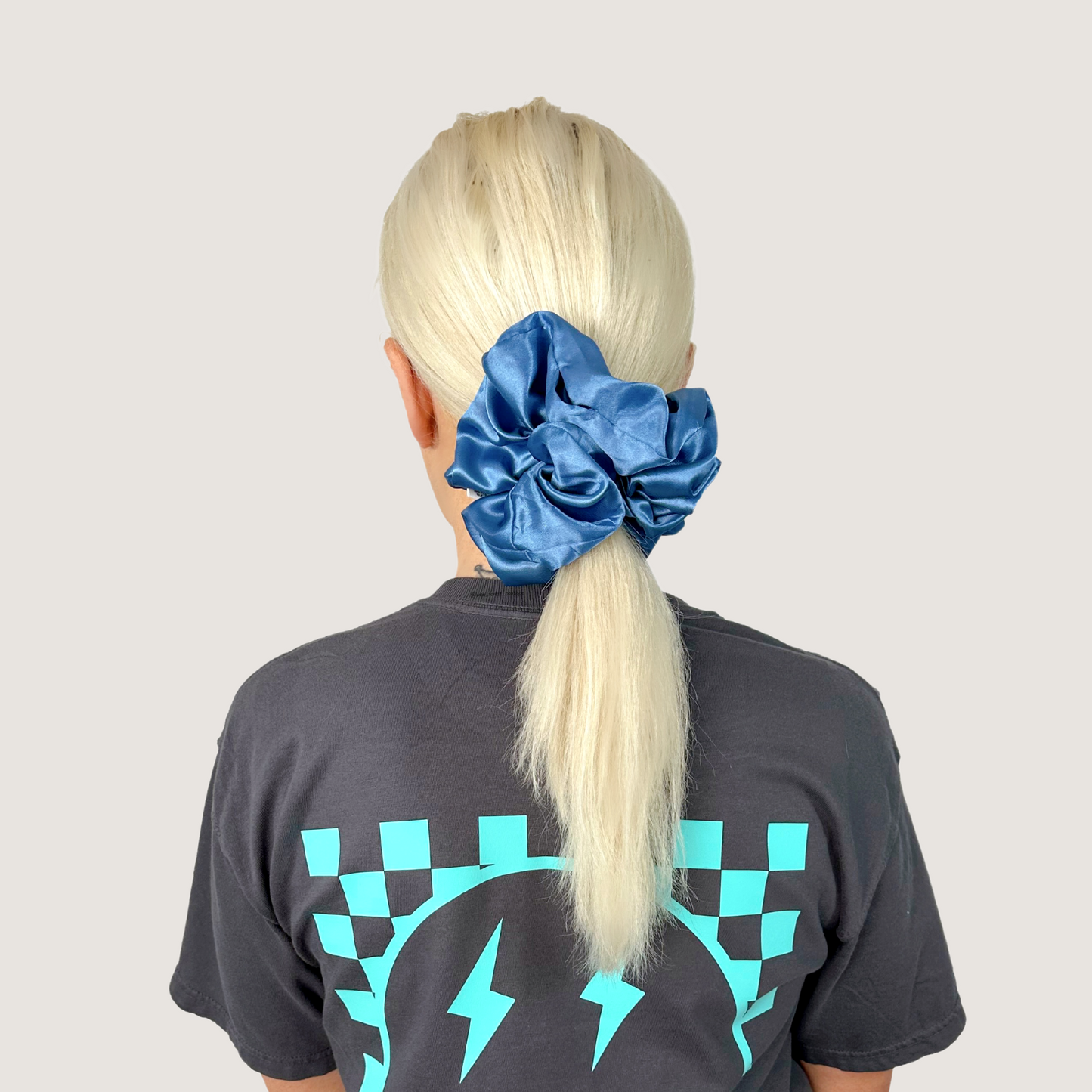 XXL Satin Scrunchie - Denim Blue