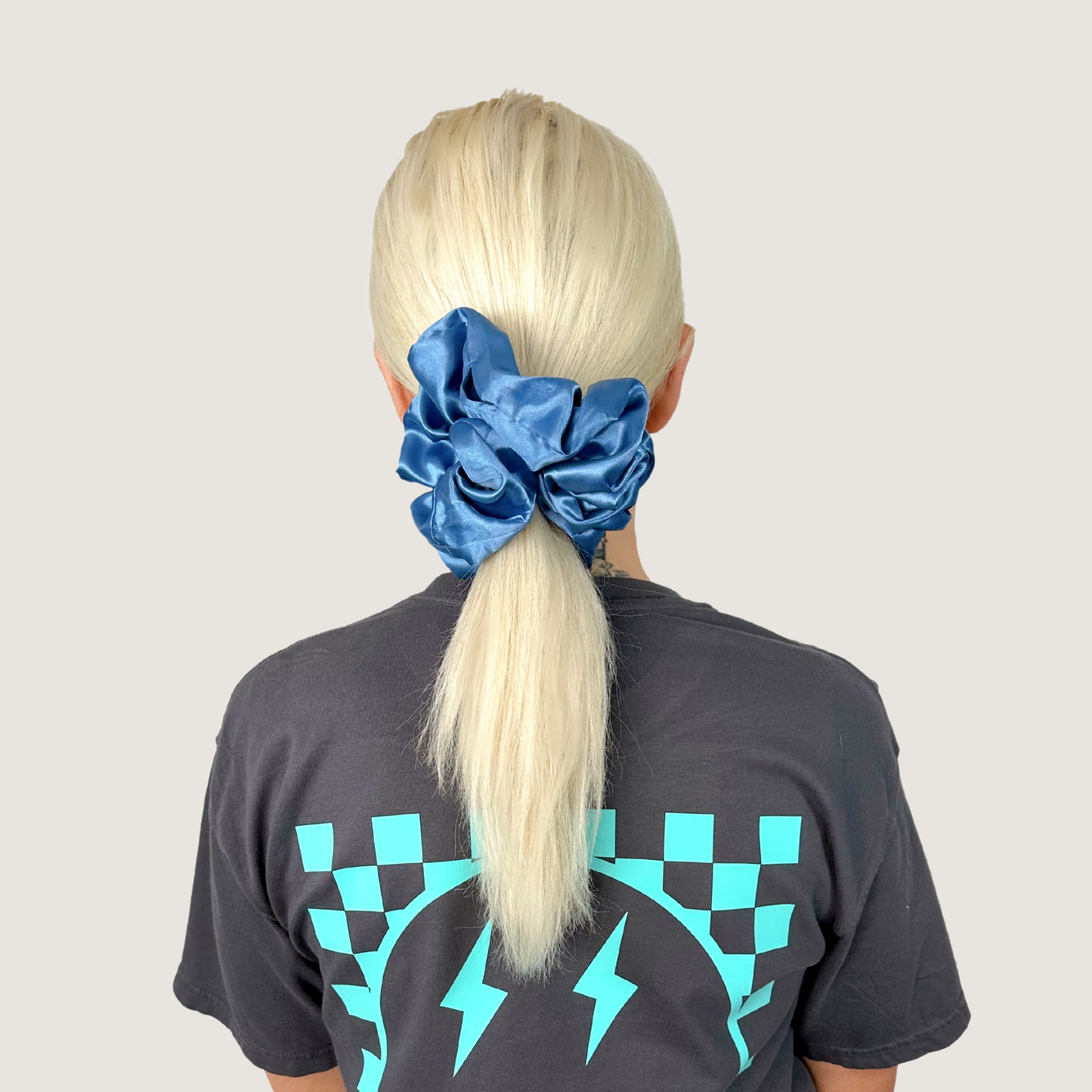 XXL Satin Scrunchie - Denim Blue