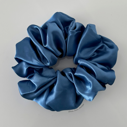 XXL Satin Scrunchie - Denim Blue